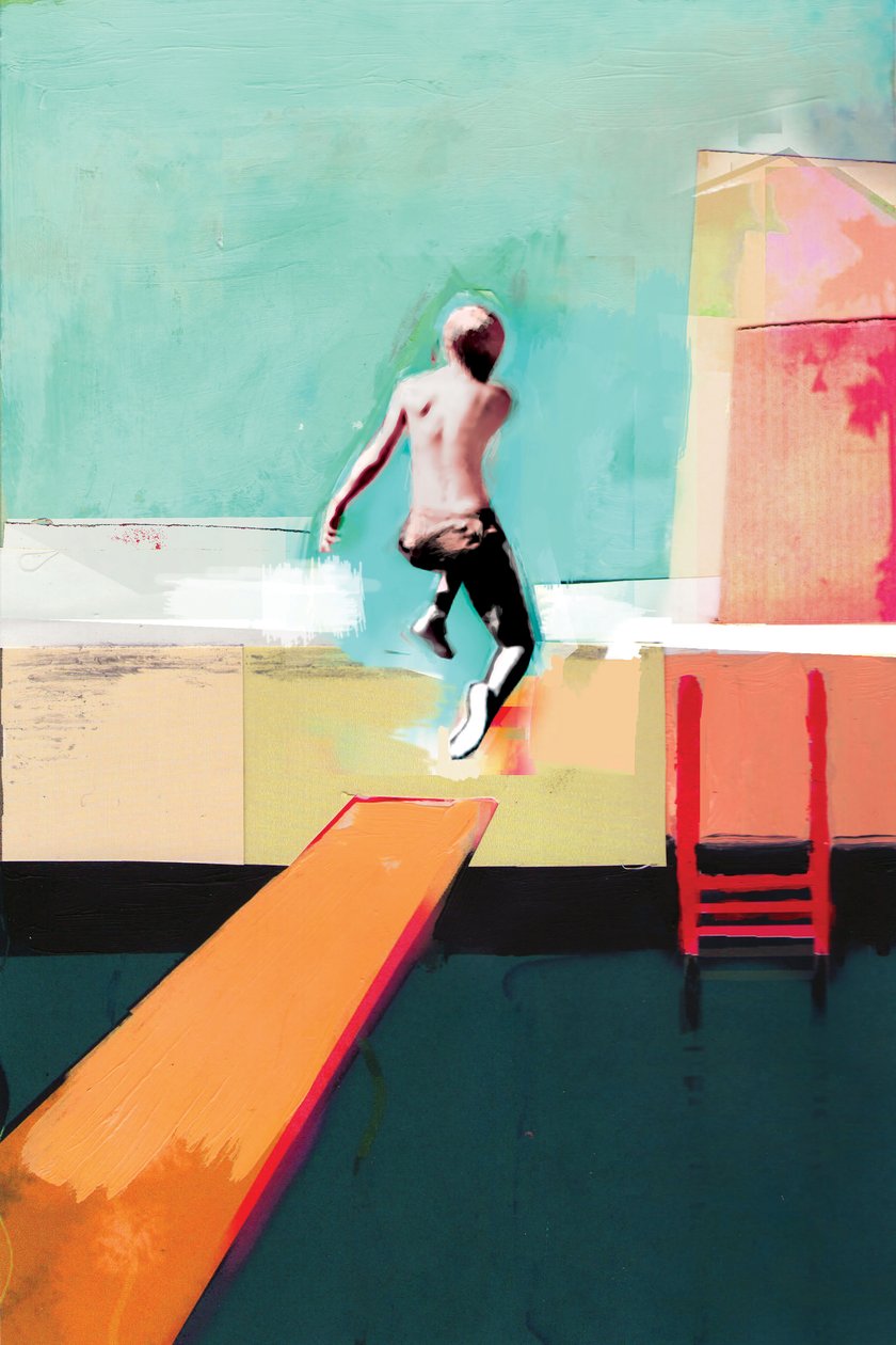 Pool Day, 2011, Collage on Paper بواسطة ديفيد ماكونوتشي