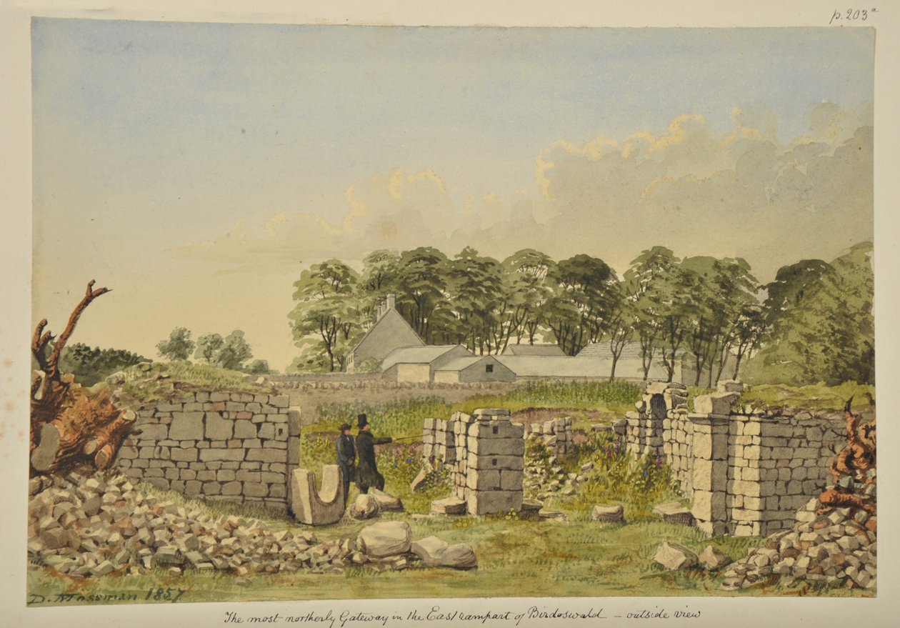 البوابة الشرقية في حصن بيردوسوالد الروماني ، 1857 بواسطة ديفيد موسمان