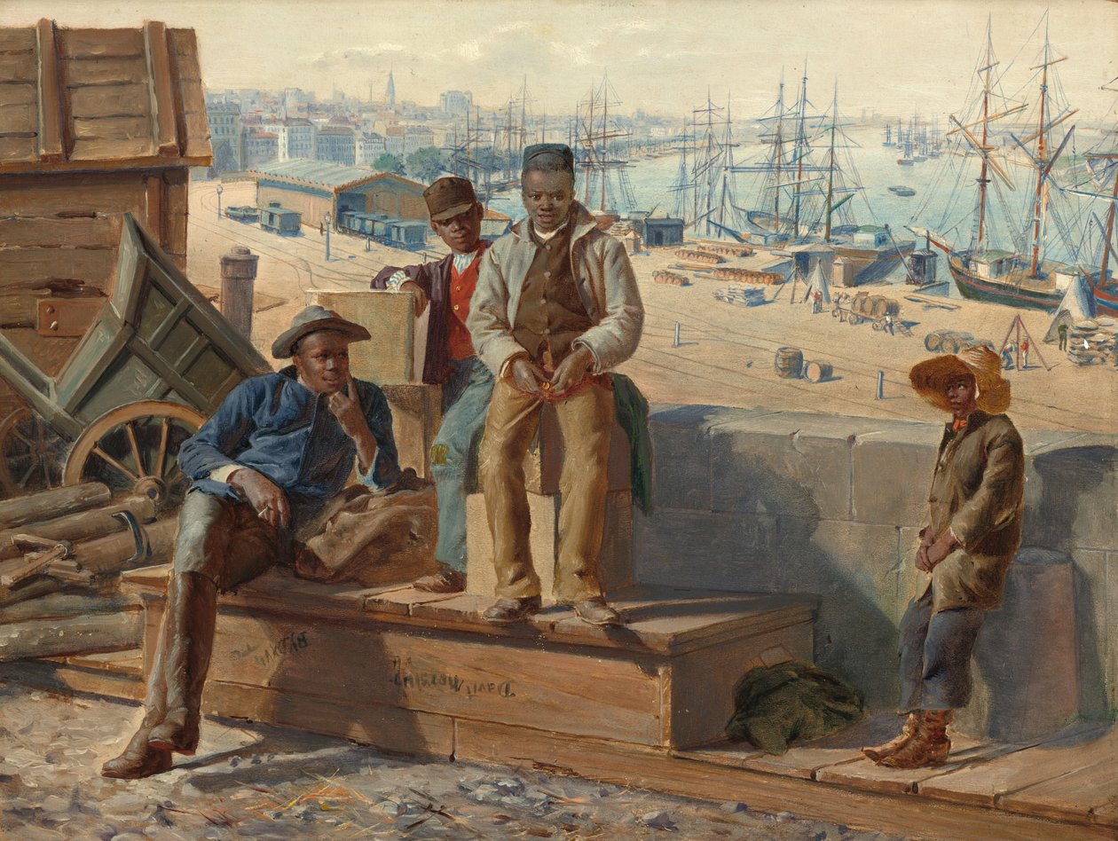 بلاك بويز على رصيف الميناء ، ج. 1865. بواسطة ديفيد نورسلوب
