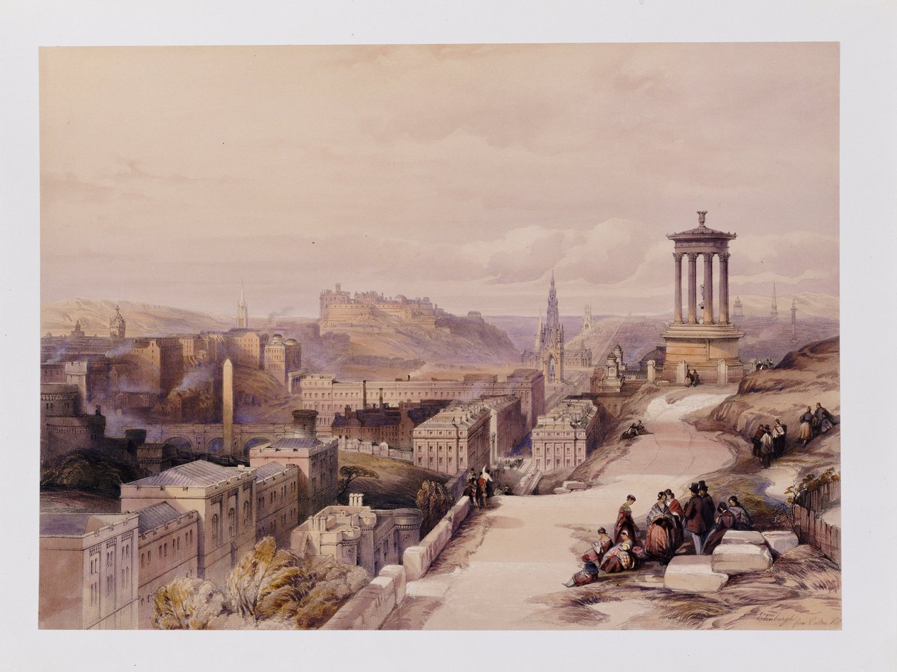 مشهد لإدنبره ، من "اسكتلندا تم تحديده في سلسلة من المشاهدات بقلم JMW Turner ، David Roberts ، إلخ" ، c.1850 بواسطة ديفيد روبرتس