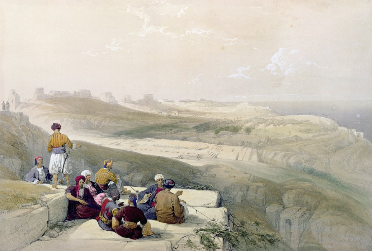 Askalon ، اللوحة 57 من المجلد الثاني من "الأرض المقدسة" ، نقش بواسطة حانة لويس هاغي (1806-85). 1843 بواسطة ديفيد روبرتس
