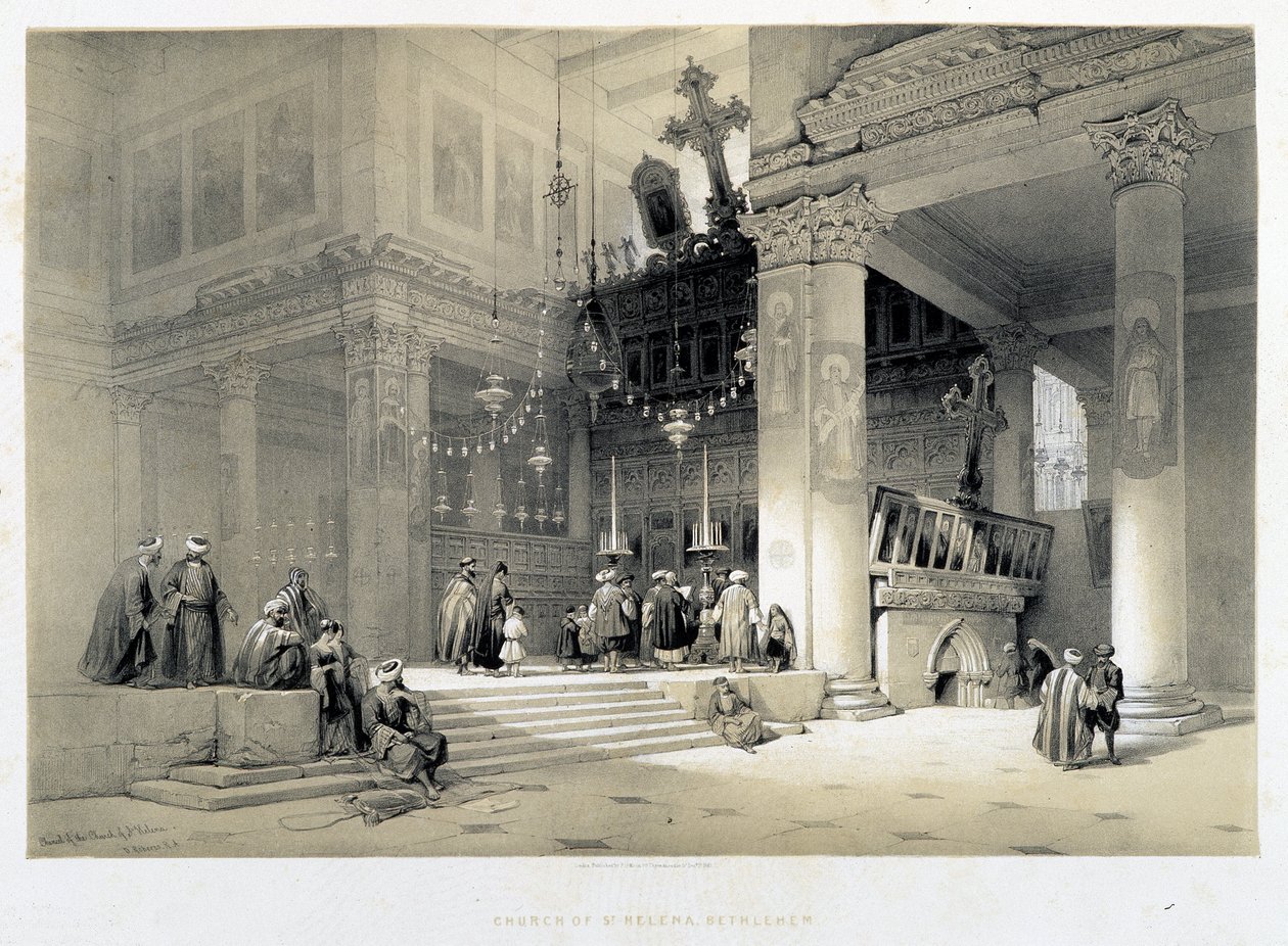 كنيسة القديسة هيلانة ، بيت لحم (بيت لحم) - في "الأرض المقدسة" ، لندن 1849 بواسطة ديفيد روبرتس
