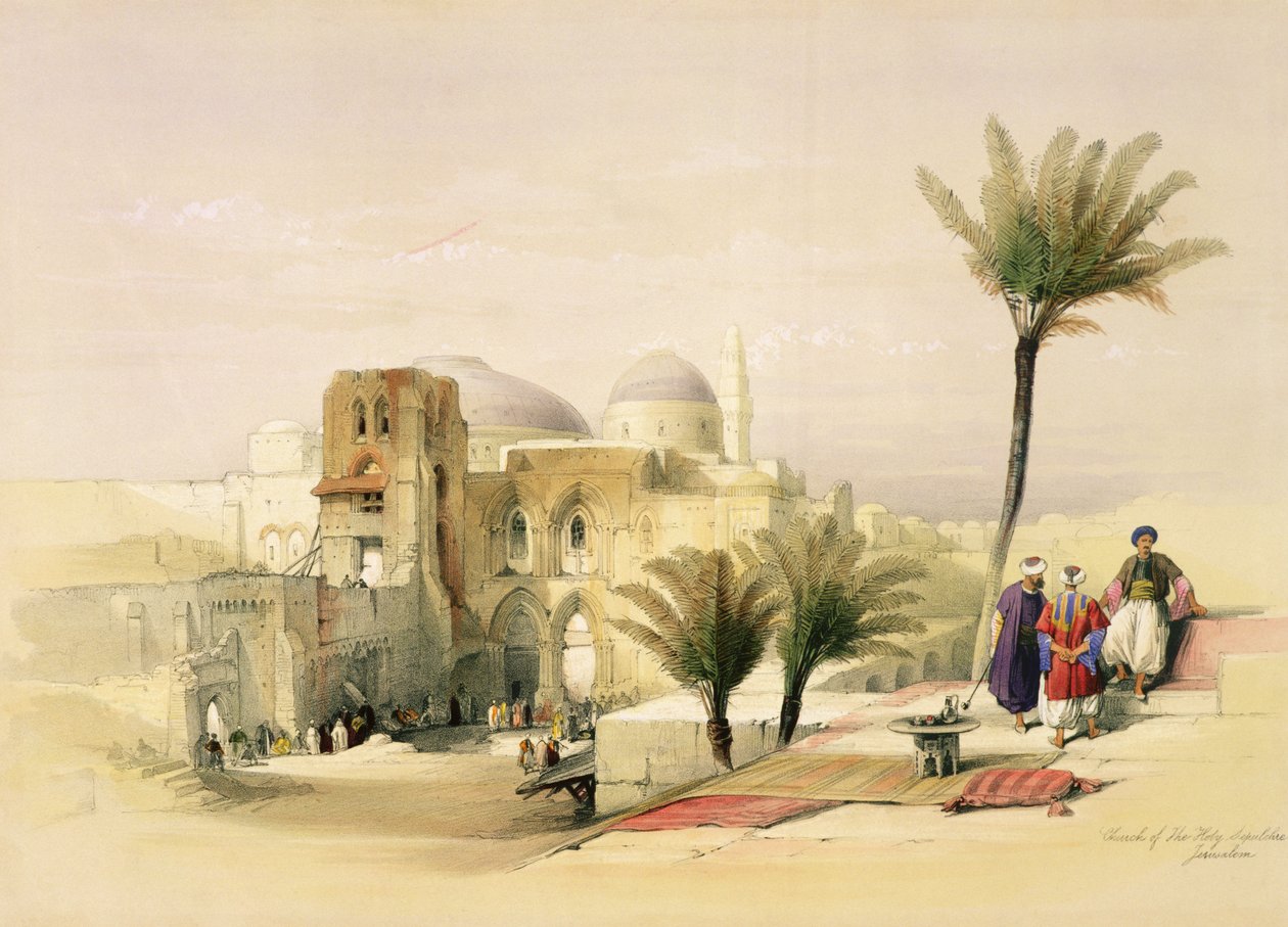 كنيسة القيامة ، القدس ، اللوحة 11 من المجلد الأول من "الأرض المقدسة" ، نقش بواسطة حانة لويس هاغي (1806-85). 1842 بواسطة ديفيد روبرتس