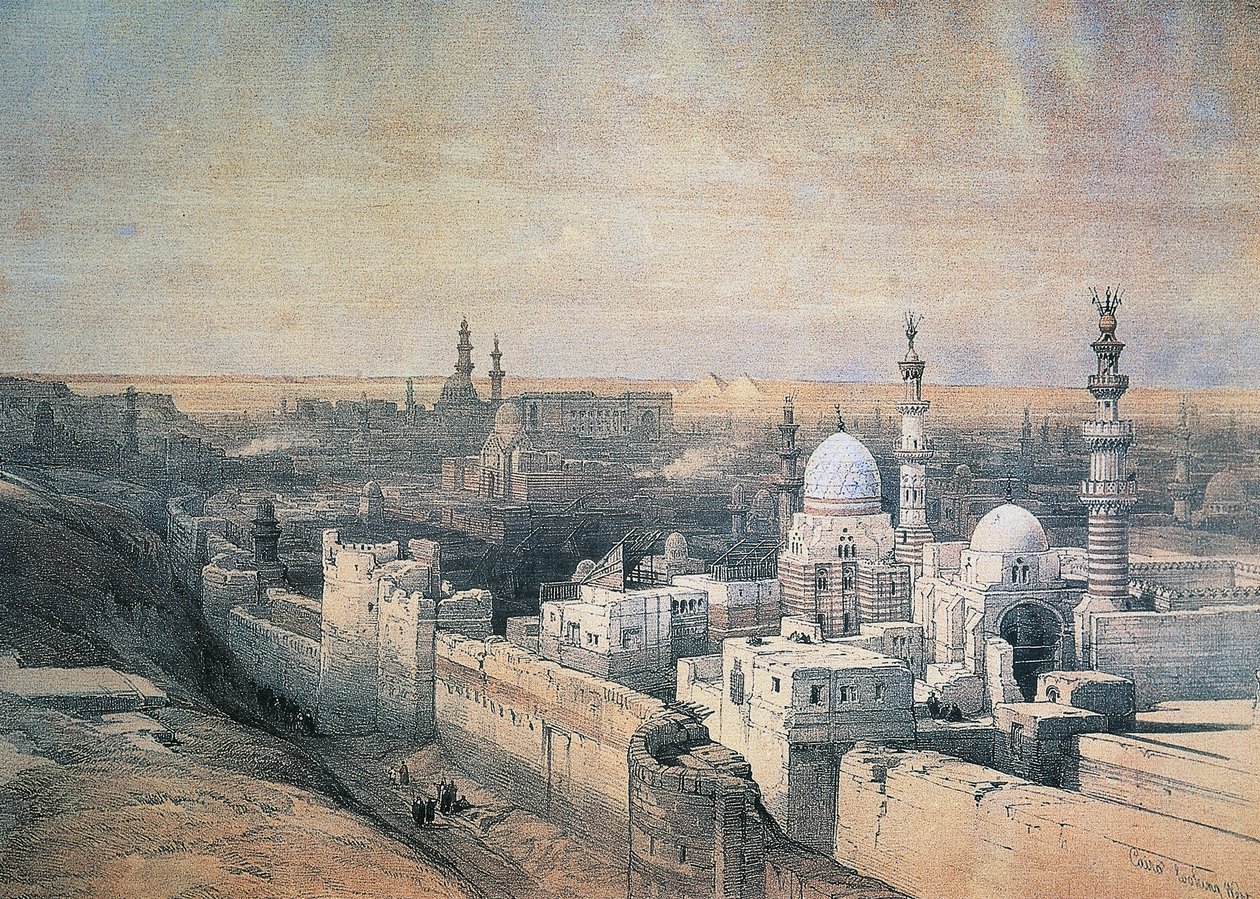 مصر ، القاهرة ، طباعة حجرية من عام 1839 بواسطة ديفيد روبرتس