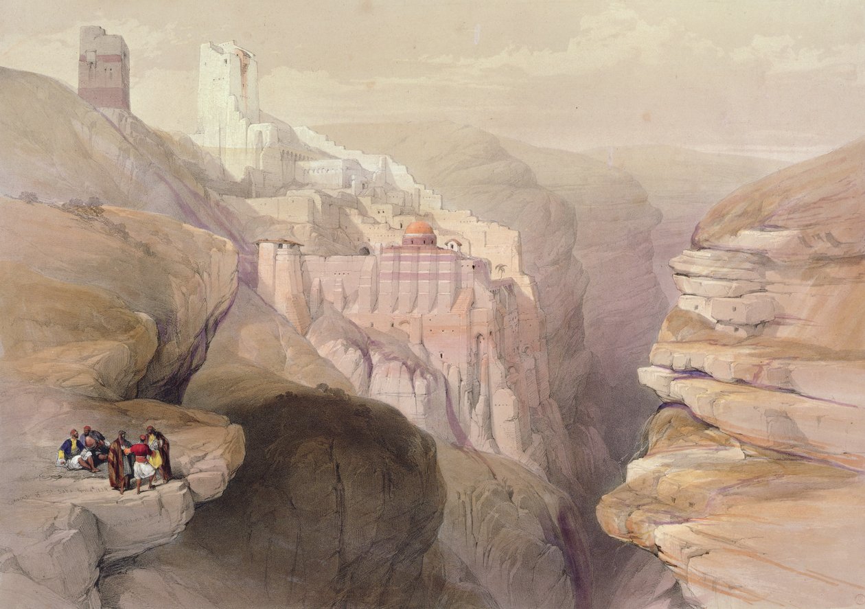 إنكسيدي ، من المجلد الثاني من "الأرض المقدسة" التي نقشها لويس هاغه (1806-1885) المنشورة في لندن ، 1842 بواسطة ديفيد روبرتس