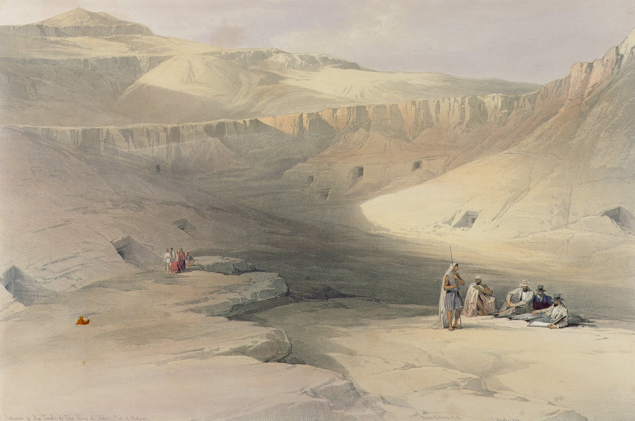 مدخل وادي الملوك ، من "مصر والنوبة" ، محفور من قبل لويس هاغي (1806-85) بواسطة ديفيد روبرتس