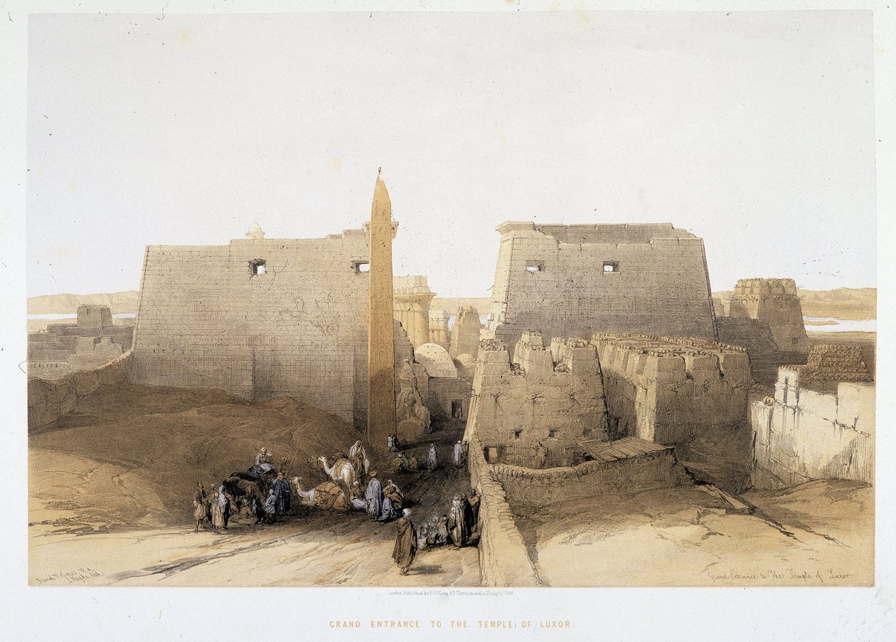 المدخل الكبير لمعبد الأقصر (الأقصر) في "الأرض المقدسة" ، لندن 1849 بواسطة ديفيد روبرتس