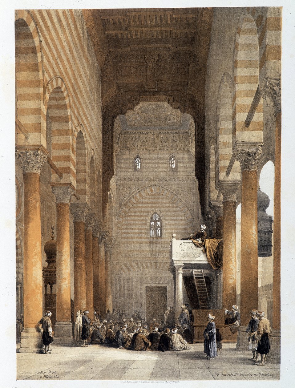 داخل مسجد المتوليين بالقاهرة في "الأرض المقدسة" ، لندن ، 1849 بواسطة ديفيد روبرتس