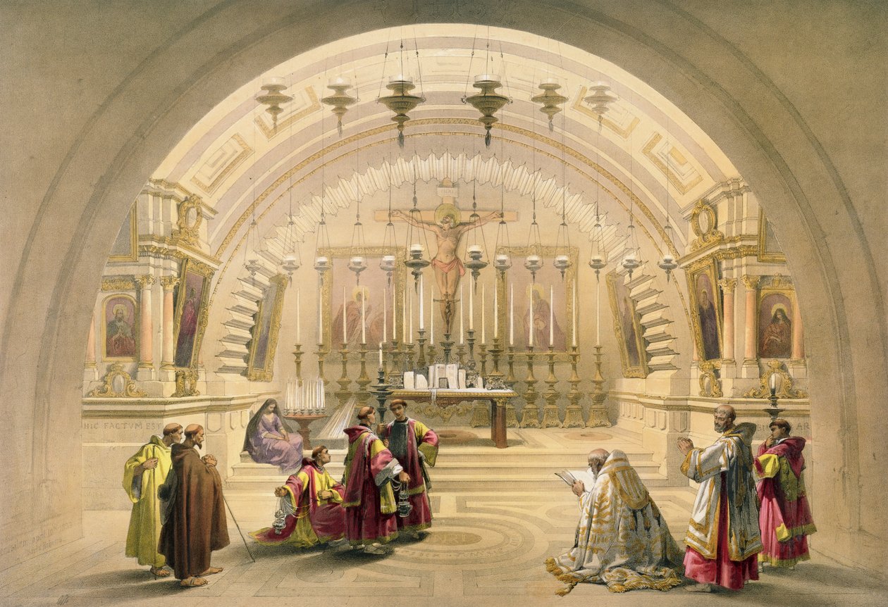 القدس ، 10 أبريل 1839 ، اللوحة 26 من المجلد الأول من "الأرض المقدسة" ، نقش بواسطة حانة لويس هاغي (1806-85). 1842 بواسطة ديفيد روبرتس