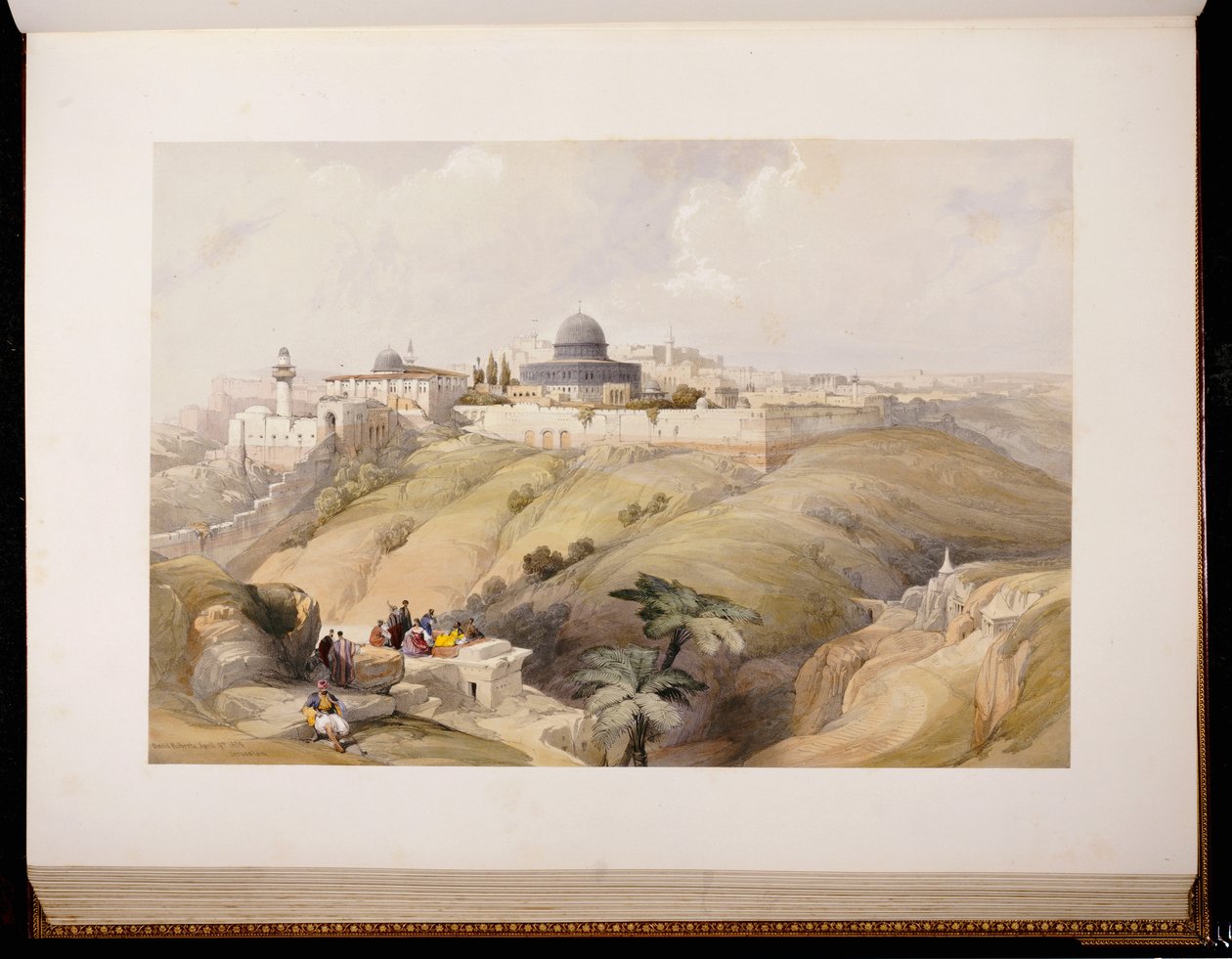 القدس ، 9 أبريل 1839 ، نقشها لويس هاغي ، 1843 بواسطة ديفيد روبرتس