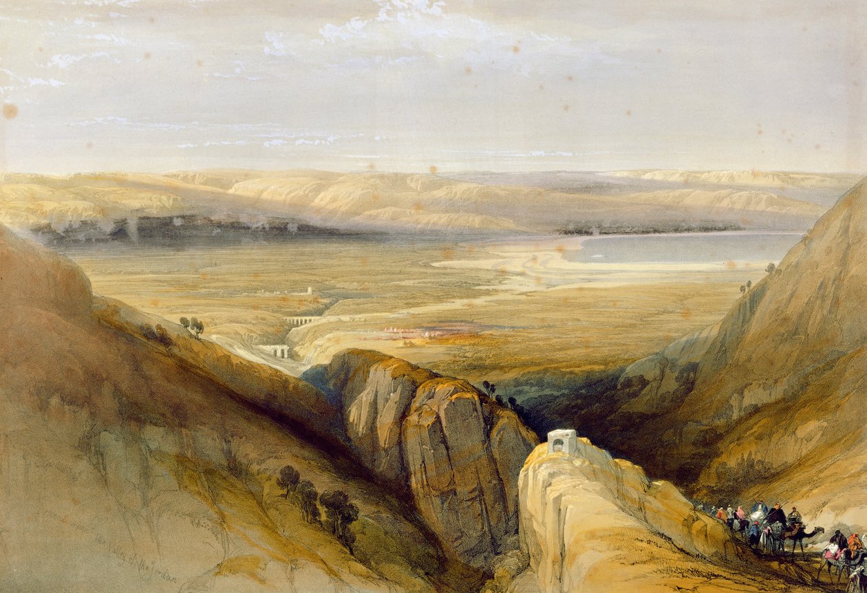 وادي الأردن ، من المجلد الثاني من "الأرض المقدسة" بقلم لويس هاغي (1806-85) منشور في لندن ، 1842 في لندن ، 1842 بواسطة ديفيد روبرتس