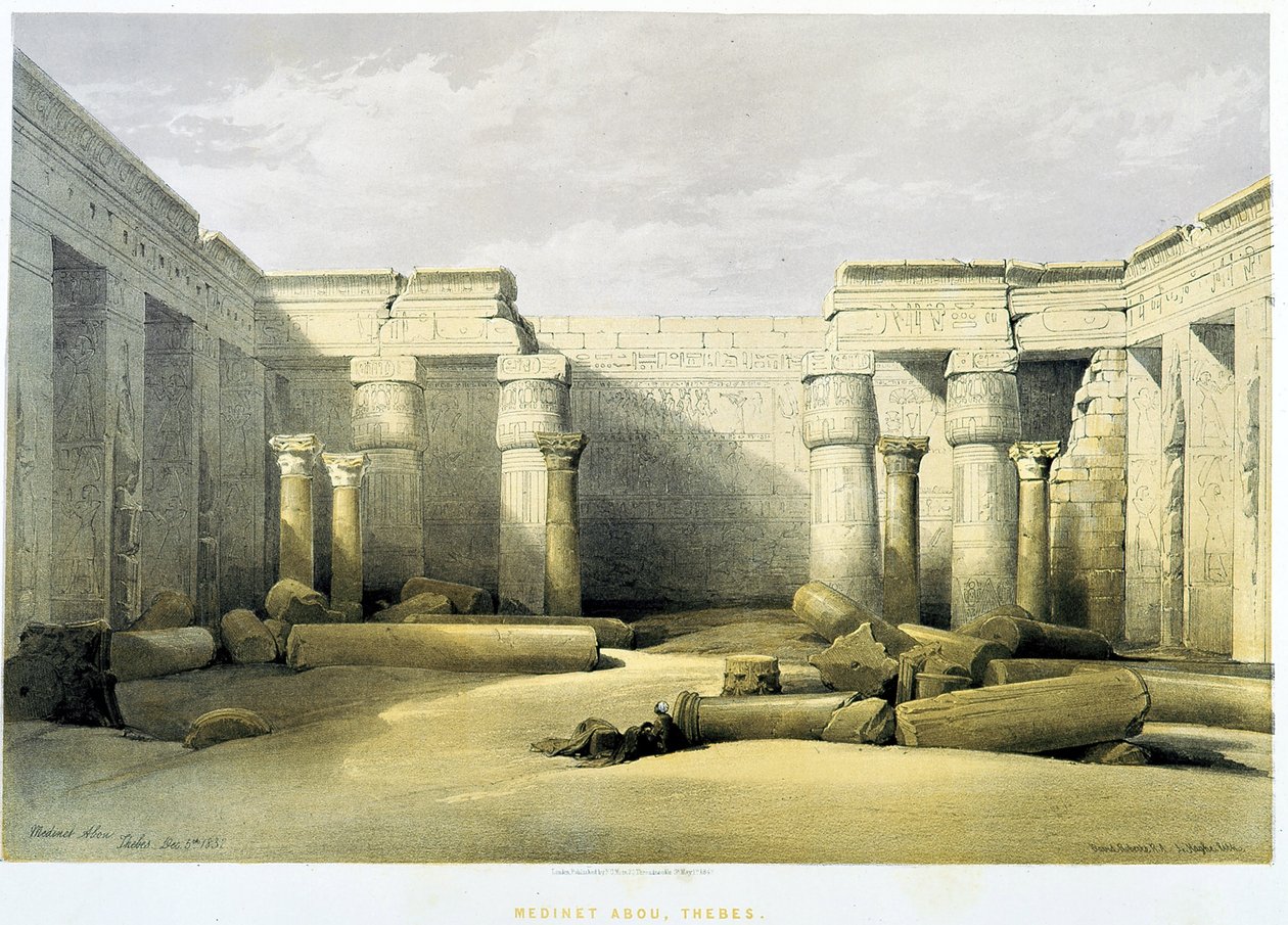 مدينة أبو (مدينة حبو) ، طيبة (طيبة) - في "الأرض المقدسة" ، لندن 1849 بواسطة ديفيد روبرتس