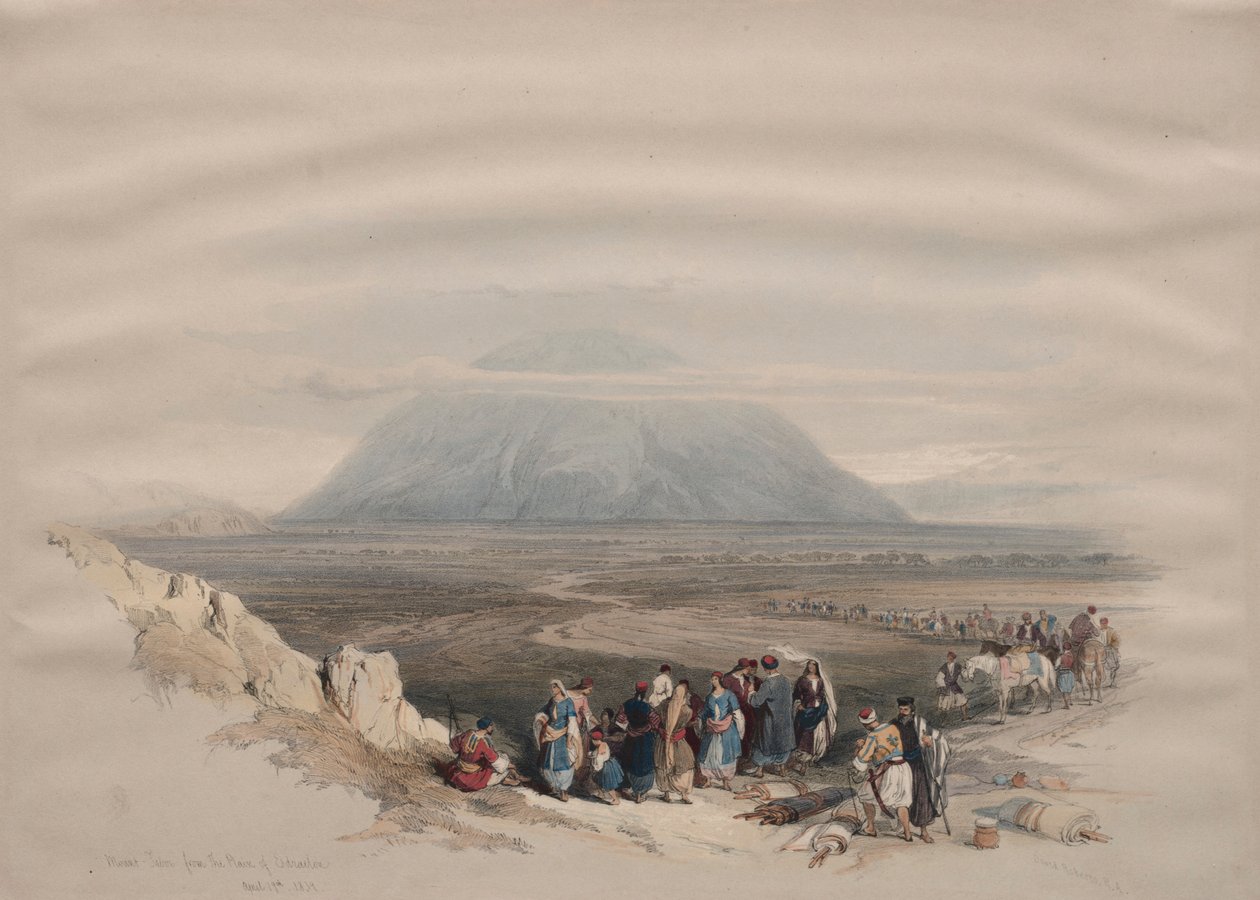 جبل تابور من سهل إسدرايلون ، 1839. بواسطة ديفيد روبرتس