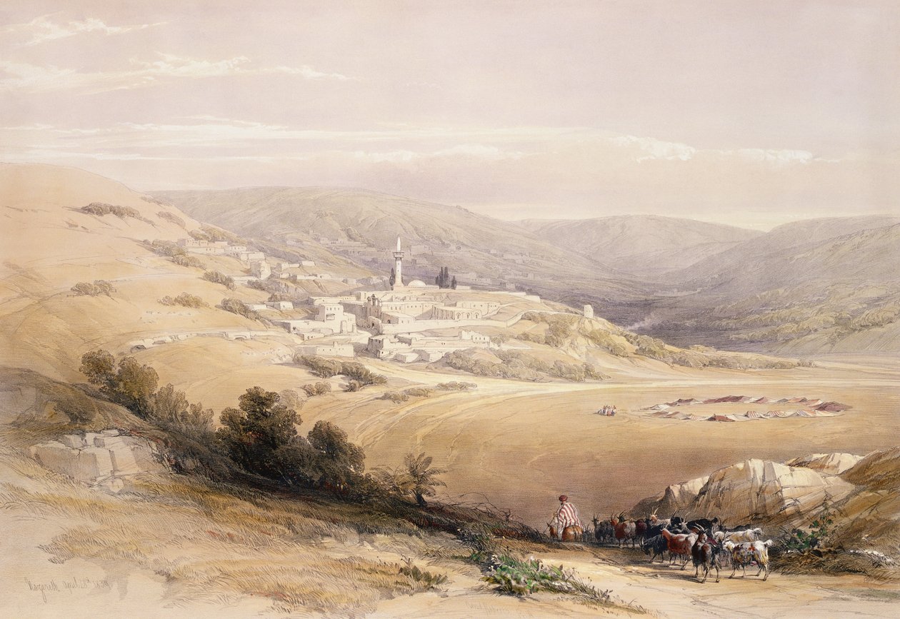 الناصرة ، 28 أبريل 1839 ، اللوحة 28 من المجلد الأول من "الأرض المقدسة" ، نقش بواسطة حانة لويس هاغي (1806-85). 1842 بواسطة ديفيد روبرتس