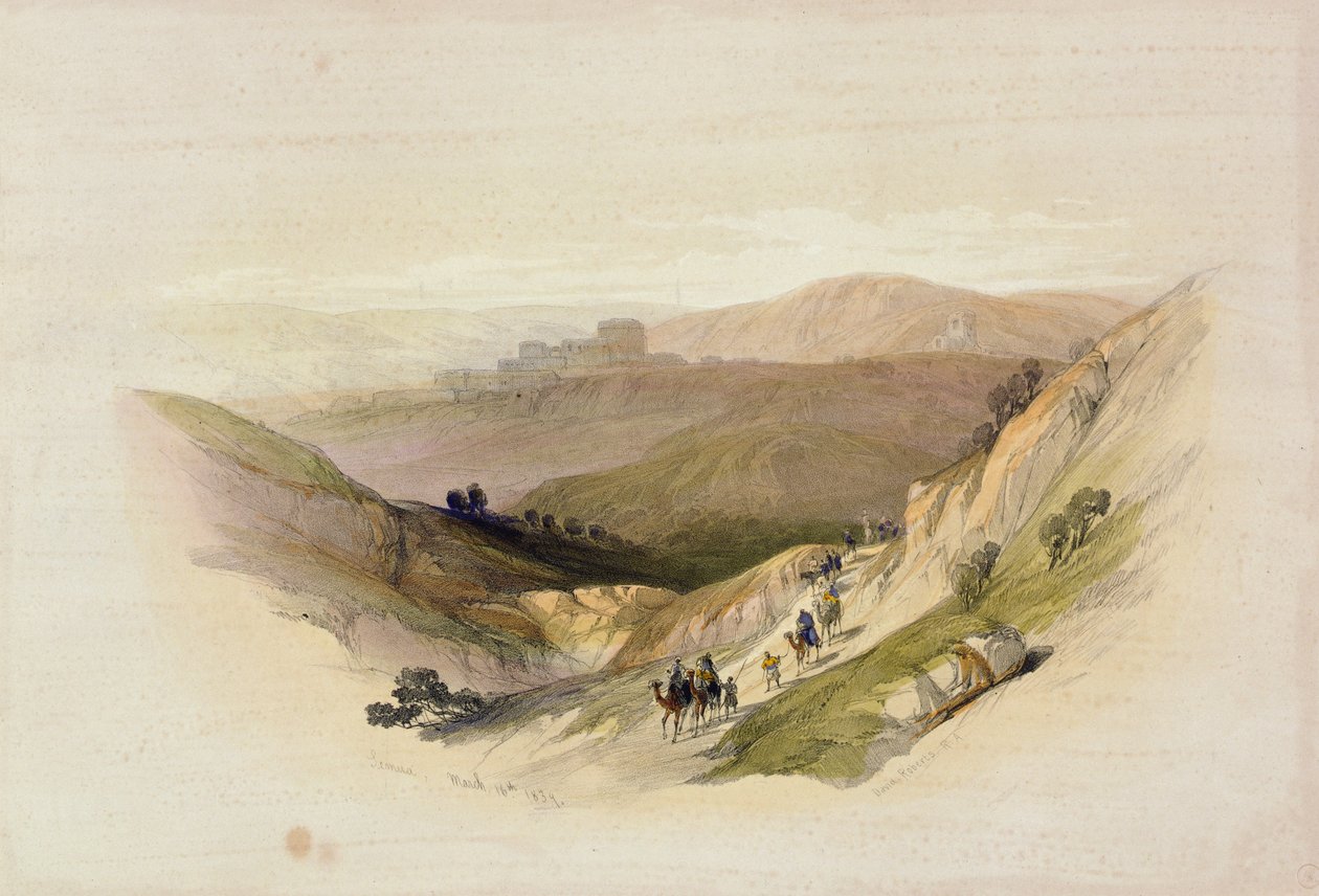 آثار سموا ، 16 مارس 1839 من المجلد الأول "للأرض المقدسة" ؛ محفورة من قبل Louis Haghe (1806-85) نشر في لندن ، 1842 بواسطة ديفيد روبرتس