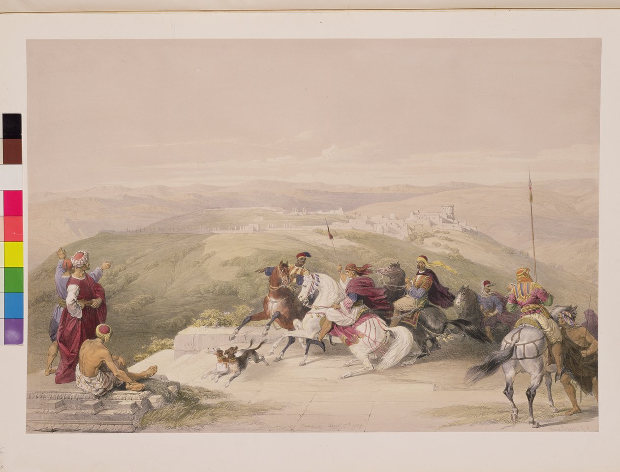 ساباست ، السامرة القديمة ، 17 أبريل 1839 ، اللوحة 44 من المجلد الأول من "الأرض المقدسة" ، نقش بواسطة حانة لويس هاغي (1806-85). 1842 بواسطة ديفيد روبرتس