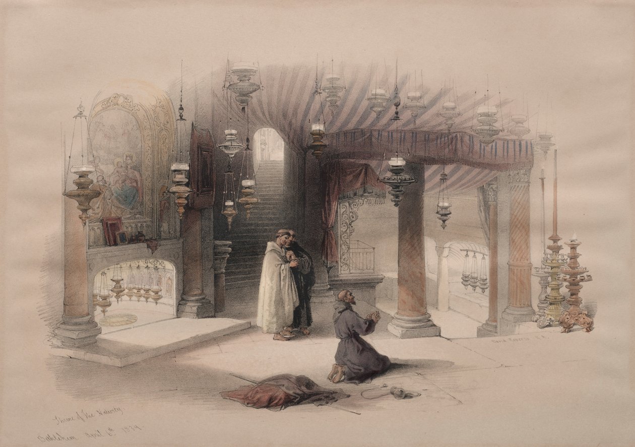 ضريح المهد ، بيت لحم ، 1839. بواسطة ديفيد روبرتس
