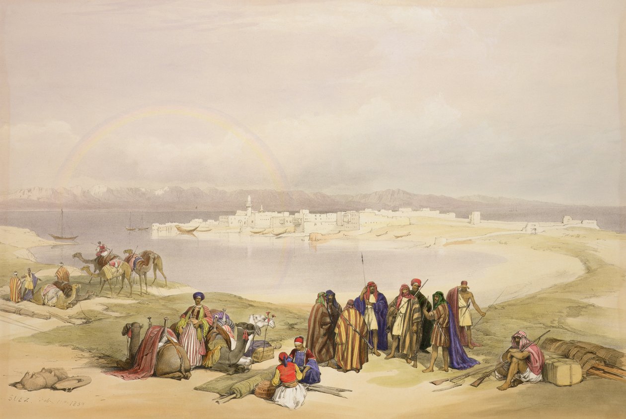 السويس ، 11 فبراير 1839 ، اللوحة 124 من المجلد الثالث من "الأرض المقدسة" ، نقشت بواسطة حانة لويس هاغي (1806-85). 1849 بواسطة ديفيد روبرتس