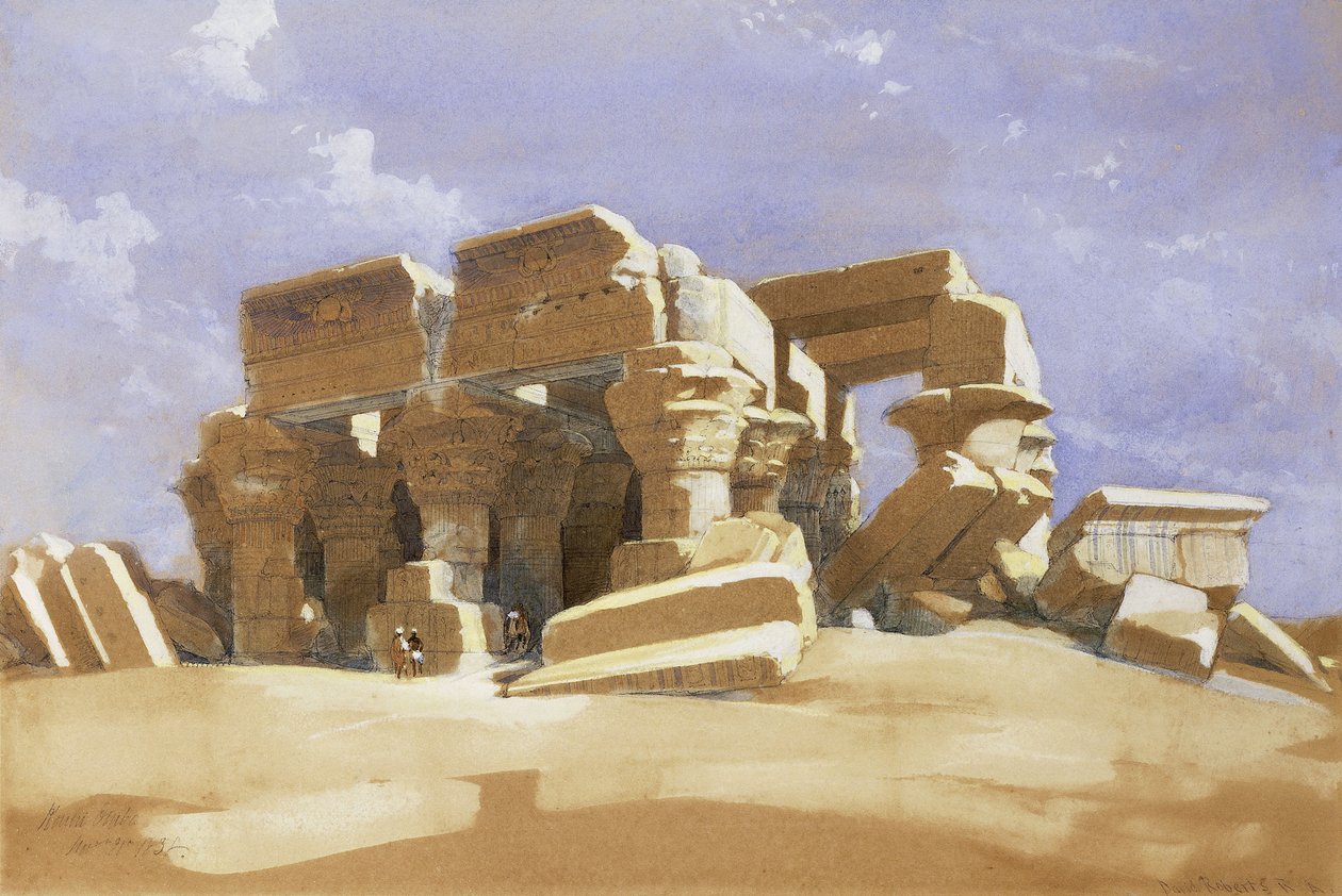 معبد كوم أمبو ، صعيد مصر ، 1838 بواسطة ديفيد روبرتس