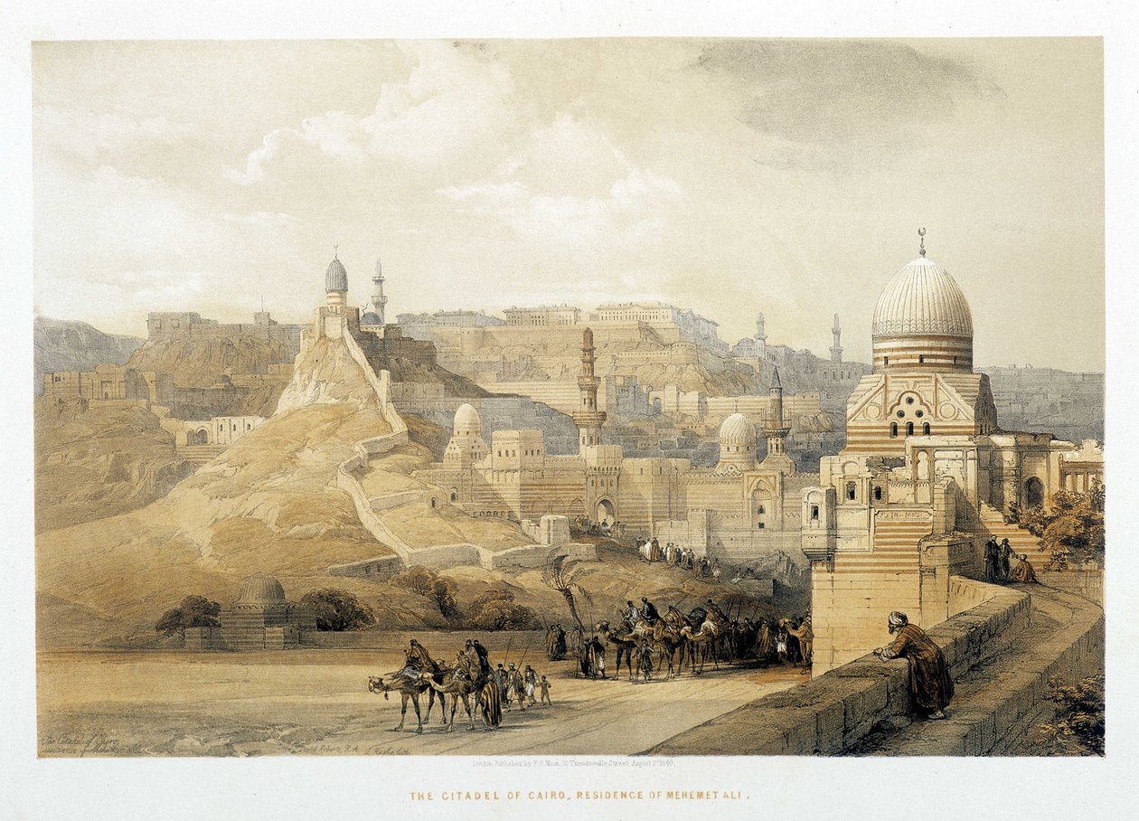 قلعة القاهرة ، قصر محيمت علي في "الأرض المقدسة" ، لندن 1849. بواسطة ديفيد روبرتس