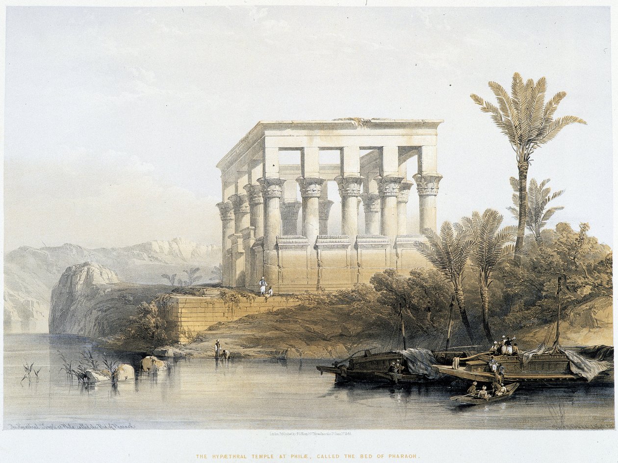 المعبد Hypaethral في فيلة ، المسمى سرير فرعون - في "الأرض المقدسة" ، لندن 1849 بواسطة ديفيد روبرتس