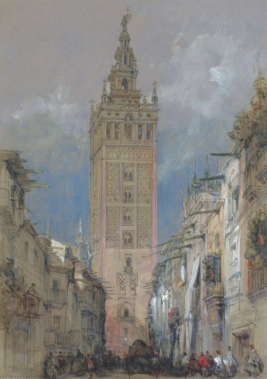 برج Moorish في إشبيلية ، يسمى Giralda ، إسبانيا بواسطة ديفيد روبرتس
