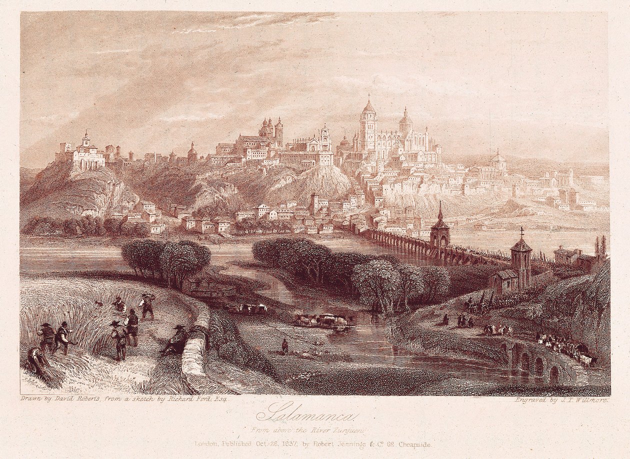 منظر لسالامانكا ، إسبانيا ، رسمه ديفيد روبرت (1796-1864) أثناء رحلته عام 1837 بواسطة ديفيد روبرتس