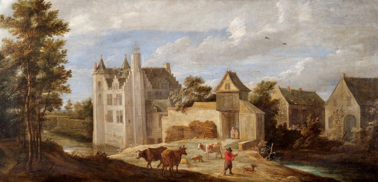 "منظر لبيت الفنان De Dry Token بالقرب من بيرك" ، c1663-c1690 بواسطة ديفيد تينيرز الثاني
