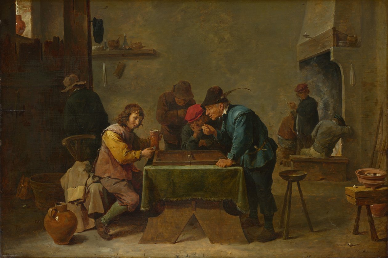 لاعبي الطاولة ، ج. 1645 بواسطة ديفيد تينيرز الأصغر