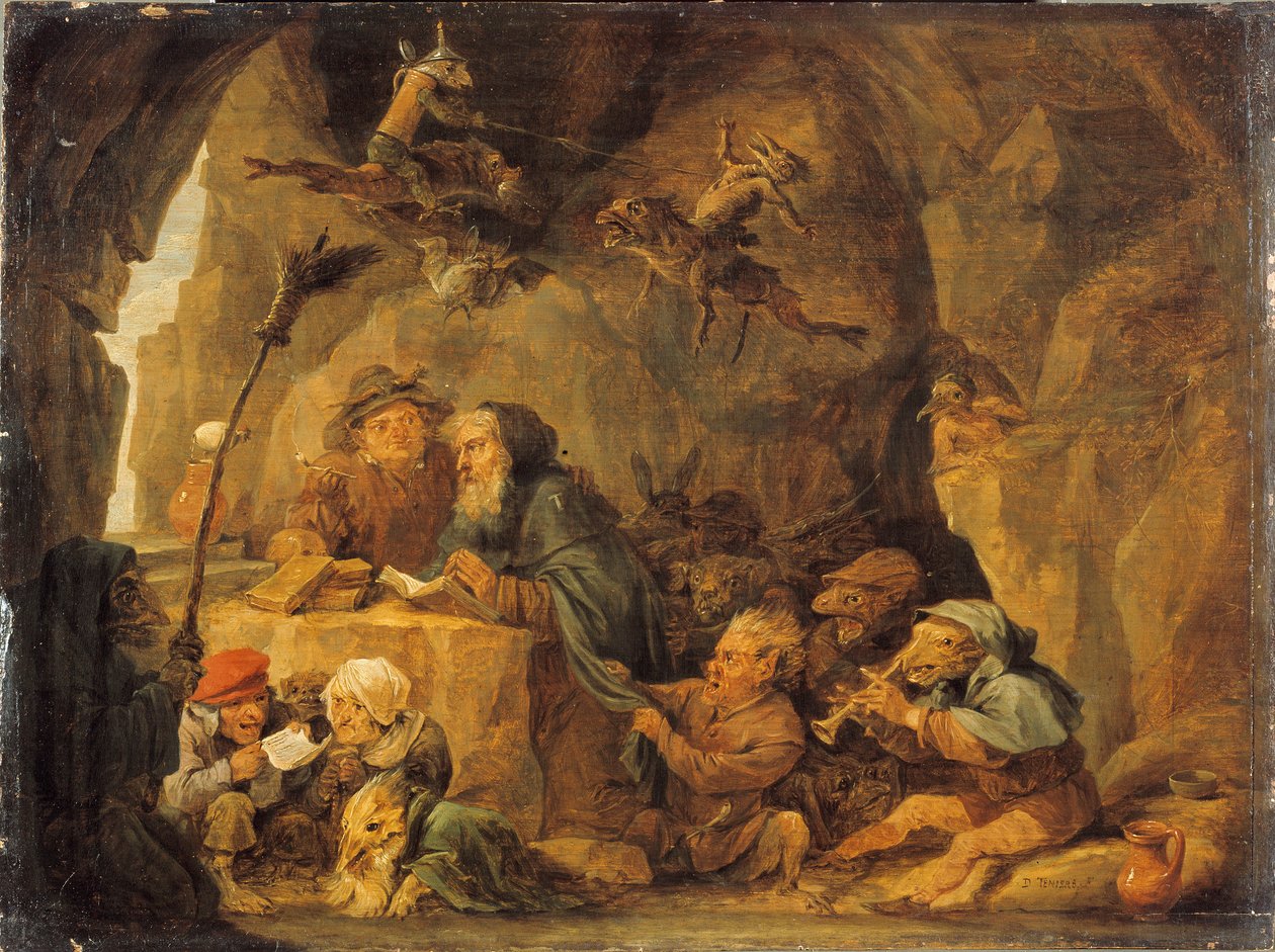 تجربة القديس أنطونيوس ، ج. 1650. بواسطة ديفيد تينيرز الأصغر