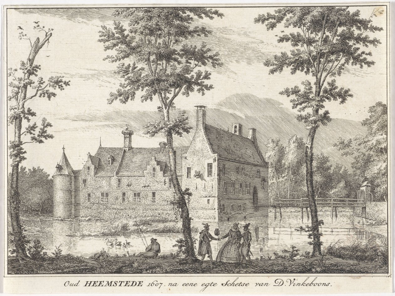 منظر لـ Old Heemstede Oud Heemstede 1607. بعد رسم حقيقي لـ D. Vinkeboons (العنوان على الكائن) بواسطة ديفيد فينكبونس (أنا)