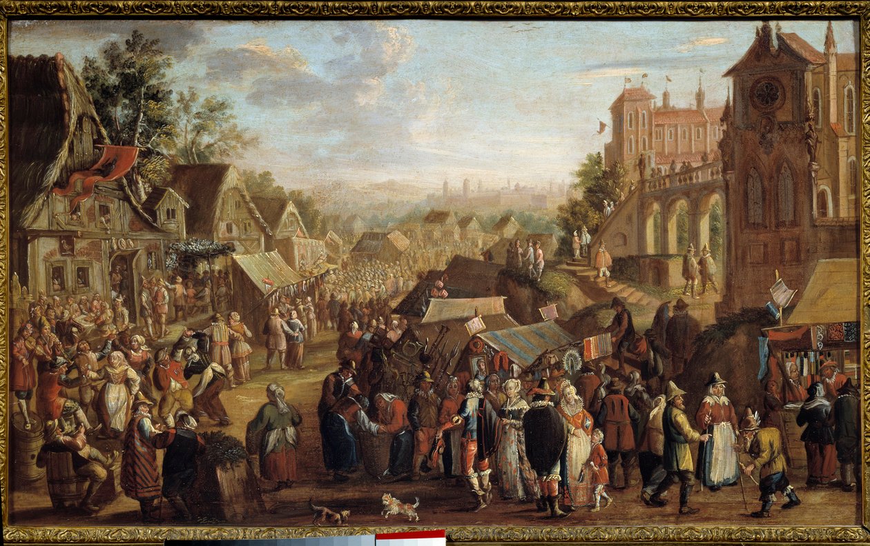 كرميس. حفلة في قرية. لوحة لديفيد فينكبونس (أو فينكبونز أو فينكبونز 1576-1629) بواسطة ديفيد فينكيبونز