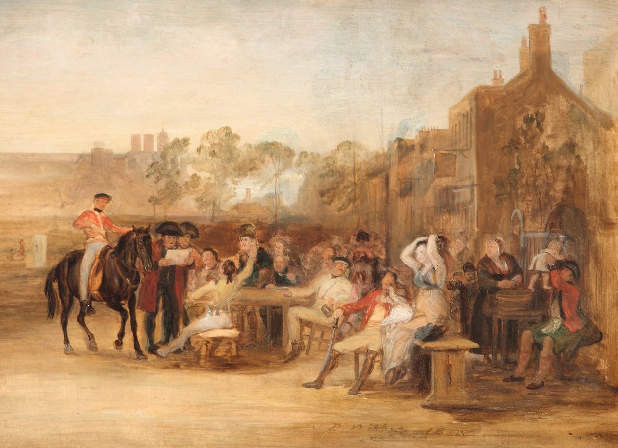 متقاعدو تشيلسي يقرأون واترلو ديسباتش ، 1819 بواسطة ديفيد ويلكي