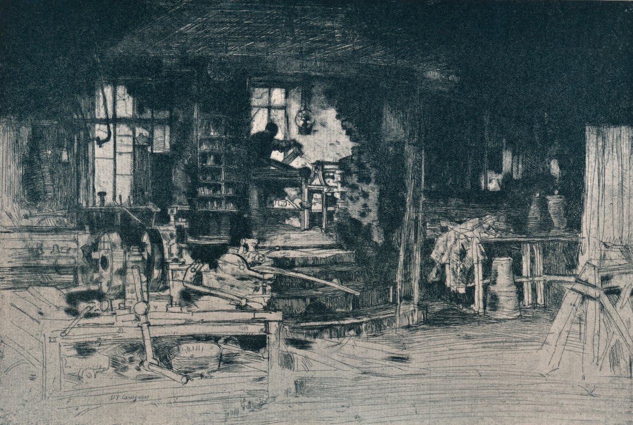 ورشة العمل ، ستيرلنغ ، 1905. بواسطة ديفيد يونغ كاميرون