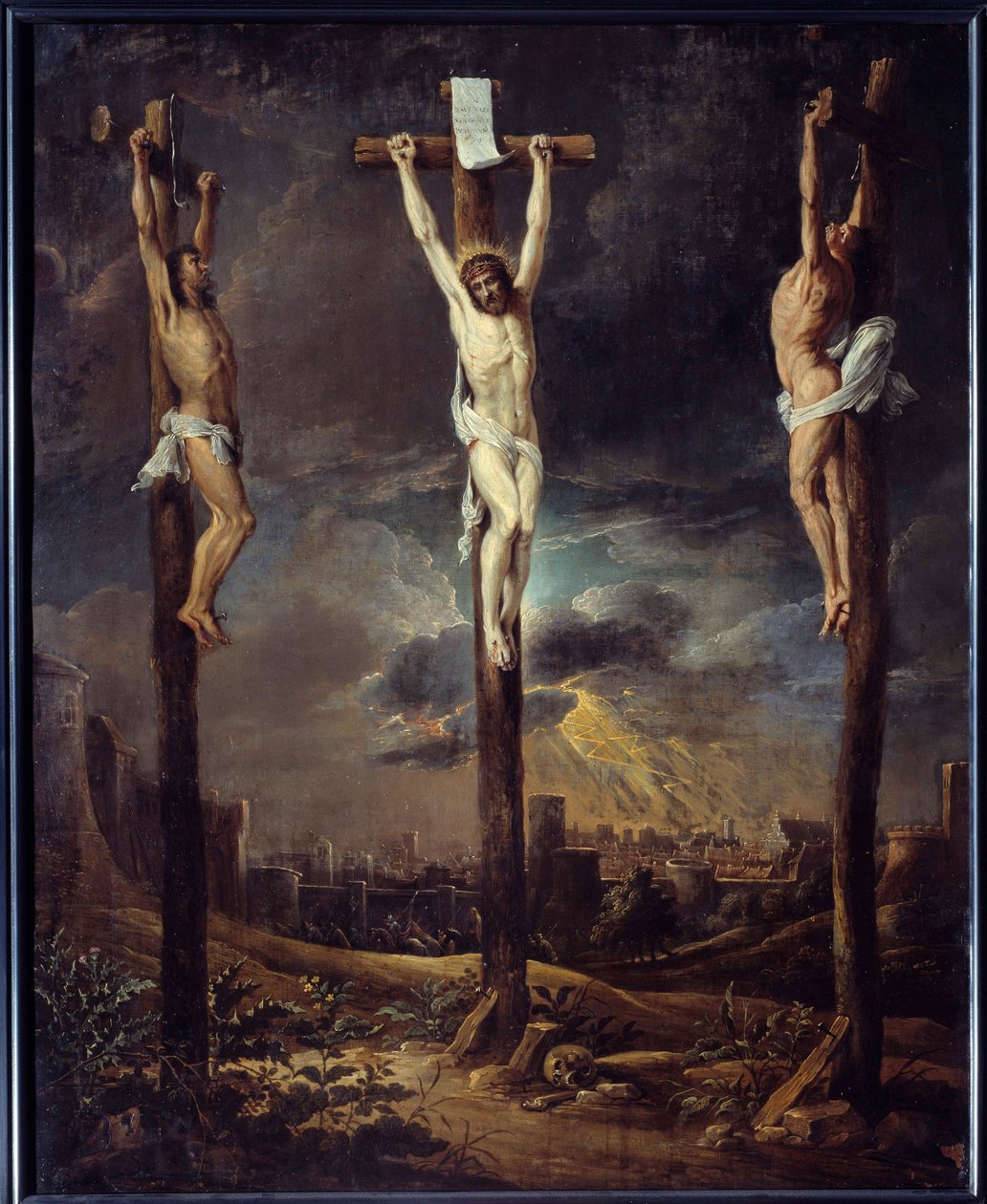 لو كالفاري لوحة لديفيد تينيرز الأول لو فيو (1582-1649) شمس القرن السابع عشر. 0،86 × 0.69 م بواسطة ديفيد الأكبر تينيرس