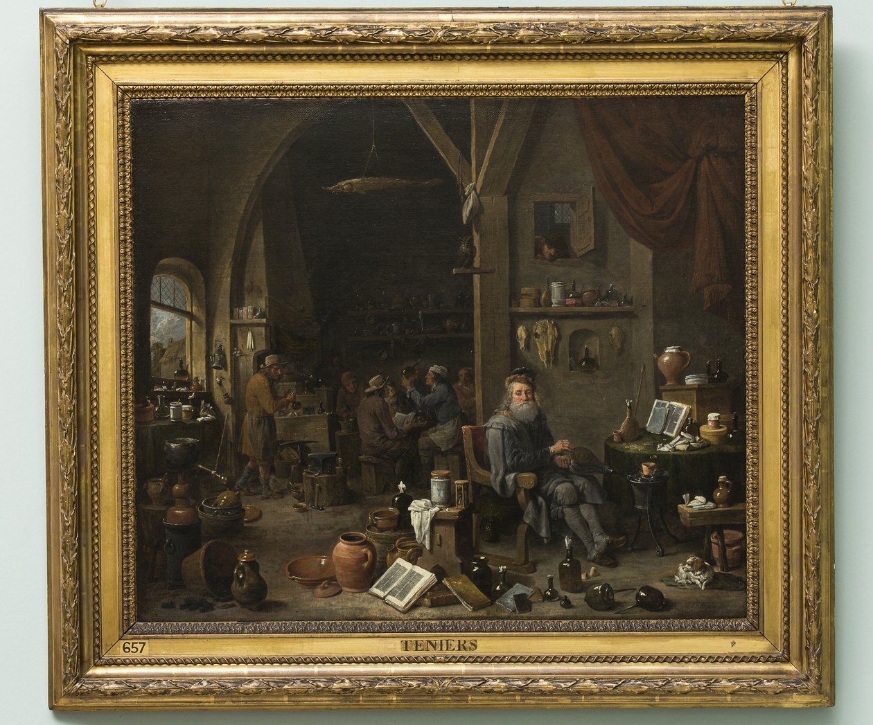 An Alchemist, later 1670s (oil on canvas) بواسطة ديفيد تينيرز الأصغر