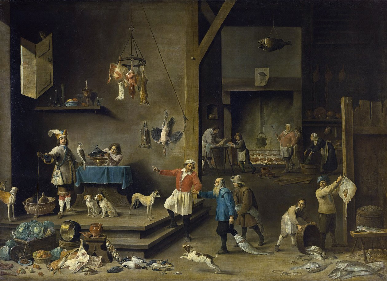 المطبخ - ديفيد تينيرز ، الأصغر (1610-1690). زيت على قماش بواسطة ديفيد تينيرز الأصغر