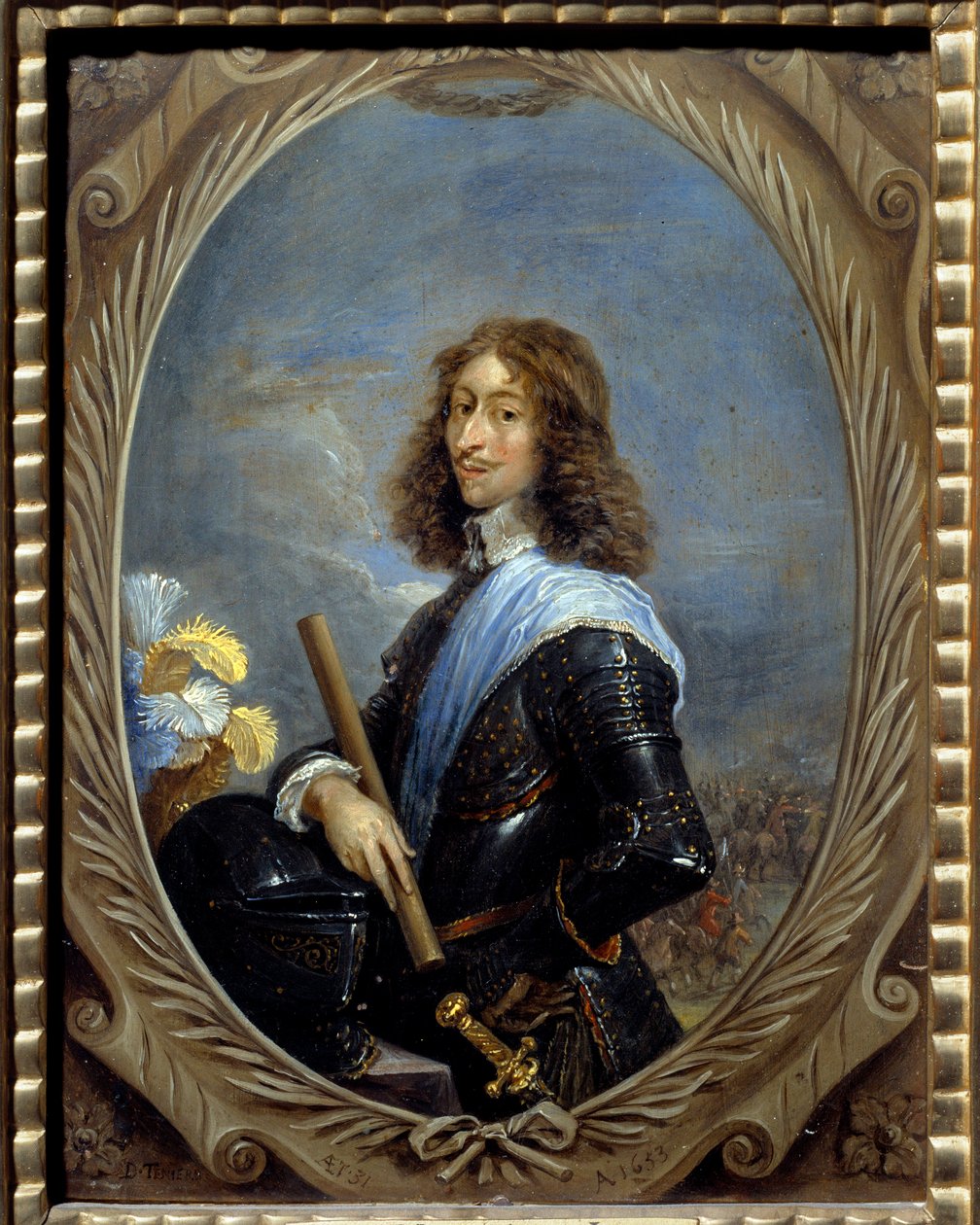 صورة لويس دي بوربون ، الأمير الرابع لكوندي ديت لو جراند كوندي (بوربون كوندي) (1621-1686) لوحة لديفيد تينيرز الثاني لو جون (1610-1690) 1653 صن. 0.22 × 0.16 م شانتيلي ، متحف كوندي بواسطة ديفيد تينيرز الأصغر