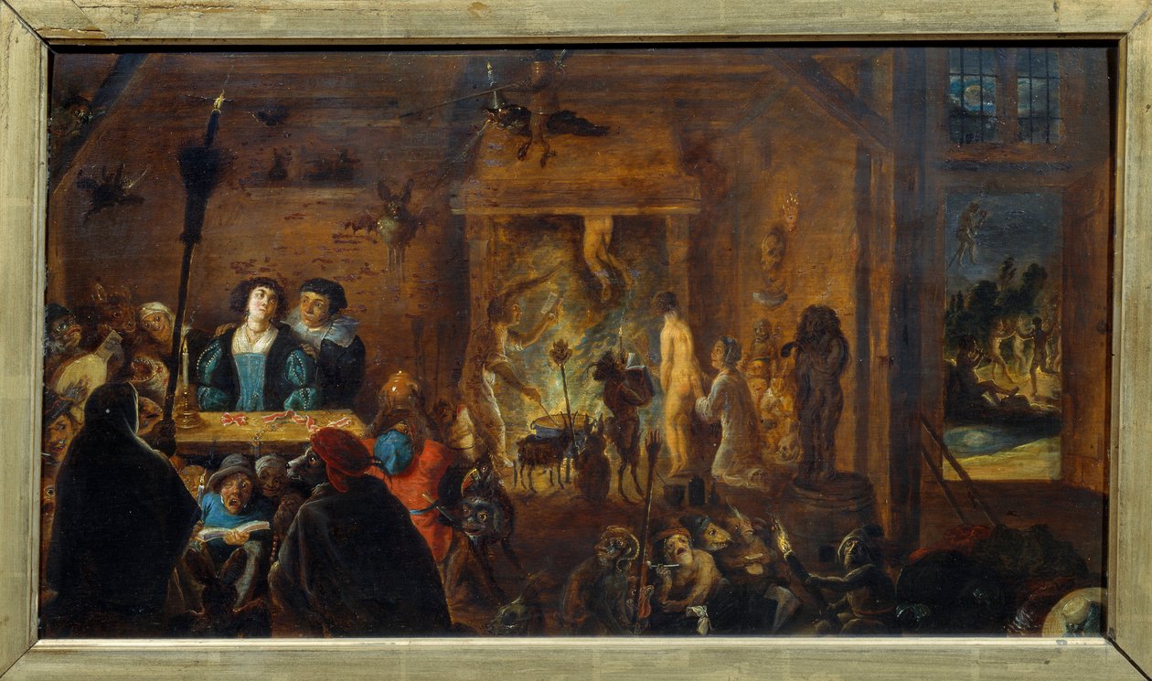 مشهد السبت. اللوحة التي رسمها ديفيد الثاني تينيرز تسمى The Young (1610-1690) Ec. Flam. بواسطة ديفيد تينيرز الأصغر