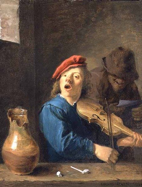 عازف الكمان ، 1633 (زيت على نحاس) بواسطة ديفيد تينيرز الأصغر