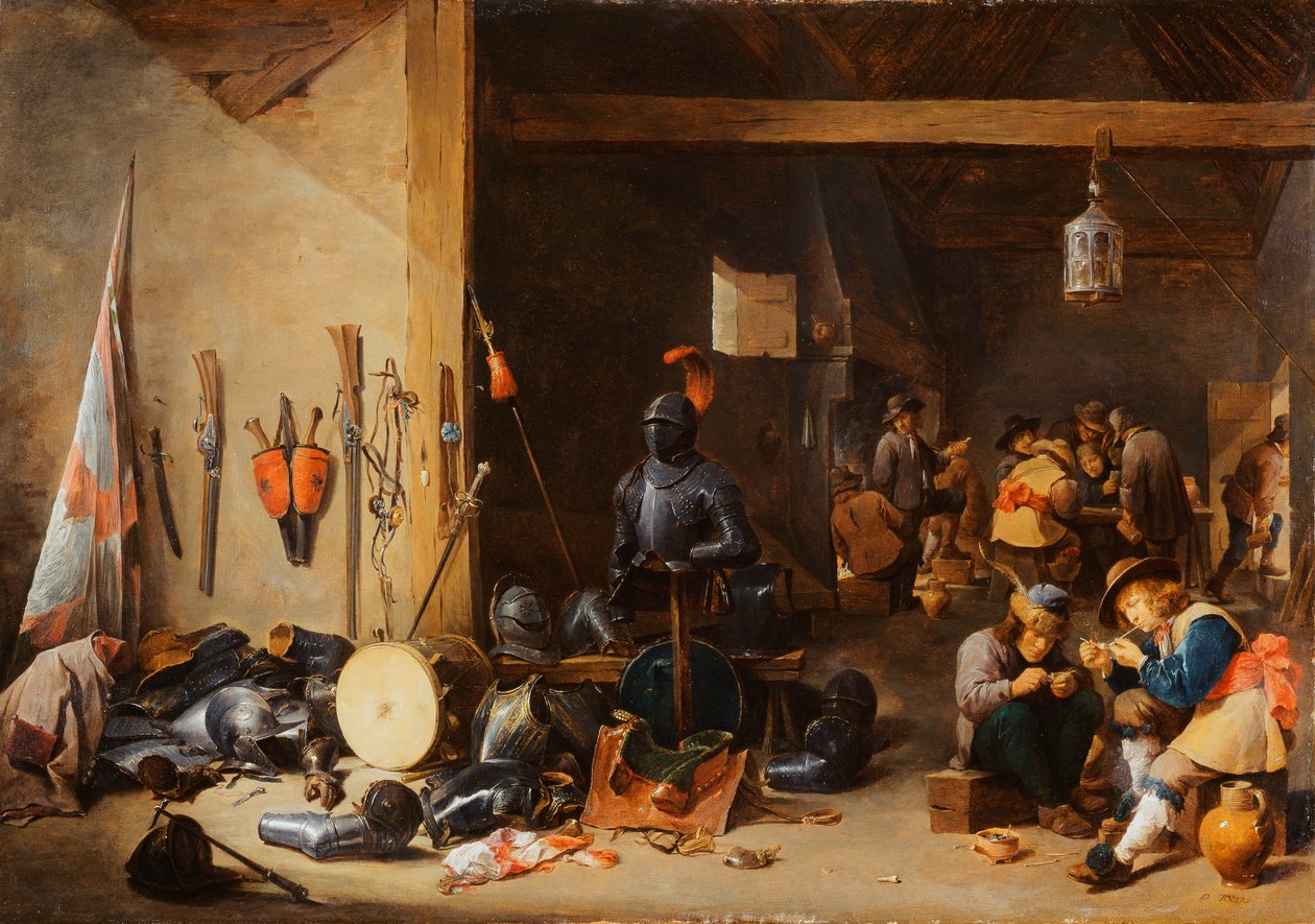 داخل غرفة الحرس ، c.1640s بواسطة ديفيد تينيرز الأصغر