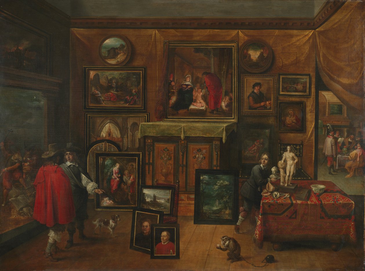 داخل معرض صور ، c.1640 بواسطة ديفيد تينيرز الأصغر