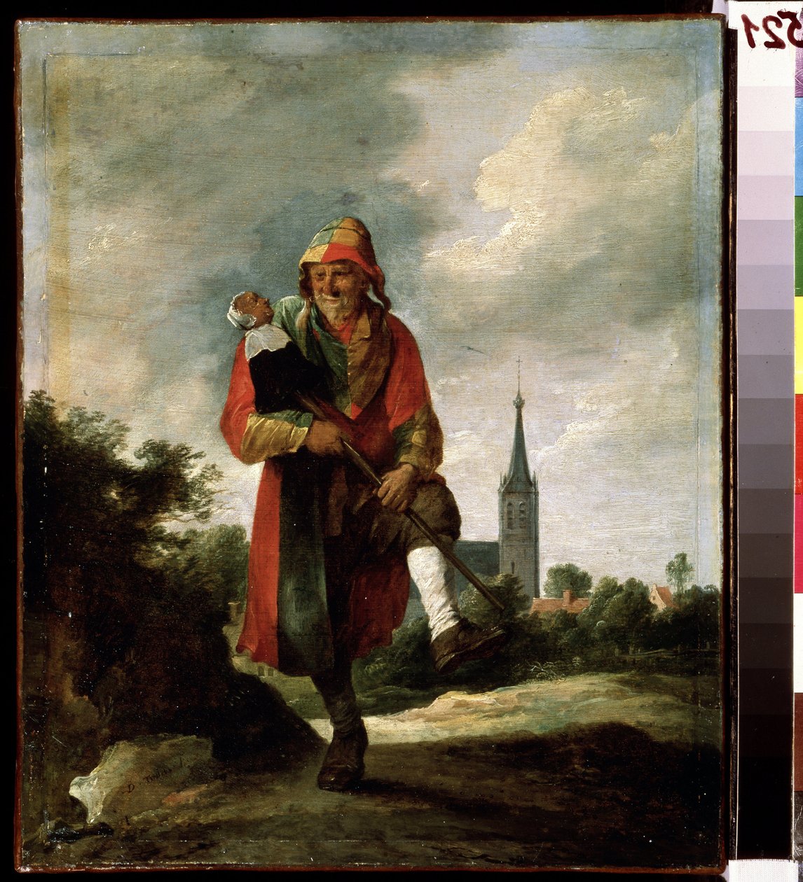 أحمق. لوحة ديفيد تينيرز الأصغر (1610-1690). زيت على قماش ، 35 × 29 سم ، حوالي 1640. فن فلمنكي ، فن باروكي. متحف بوشكين للفنون الجميلة ، موسكو. بواسطة ديفيد تينيرز الأصغر