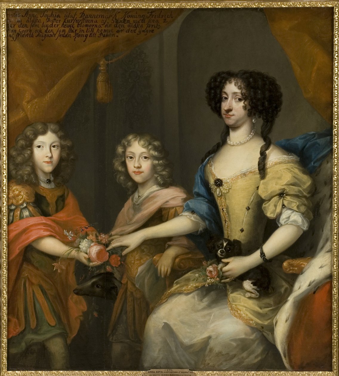 الأميرة آن صوفي من الدنمارك وابناها ، جان جورج الرابع من ساكس (1668-1694) وفريدريك أوغست من ساكس (أغسطس الثاني ، ملك بولندا) (1670-1733) - آنا صوفي من الدنمارك (1647-1717) ، ناخبة ساكسونيا مع ابنيه جون جورج وفريدريك اوغوس بواسطة ديفيد فون كرافت