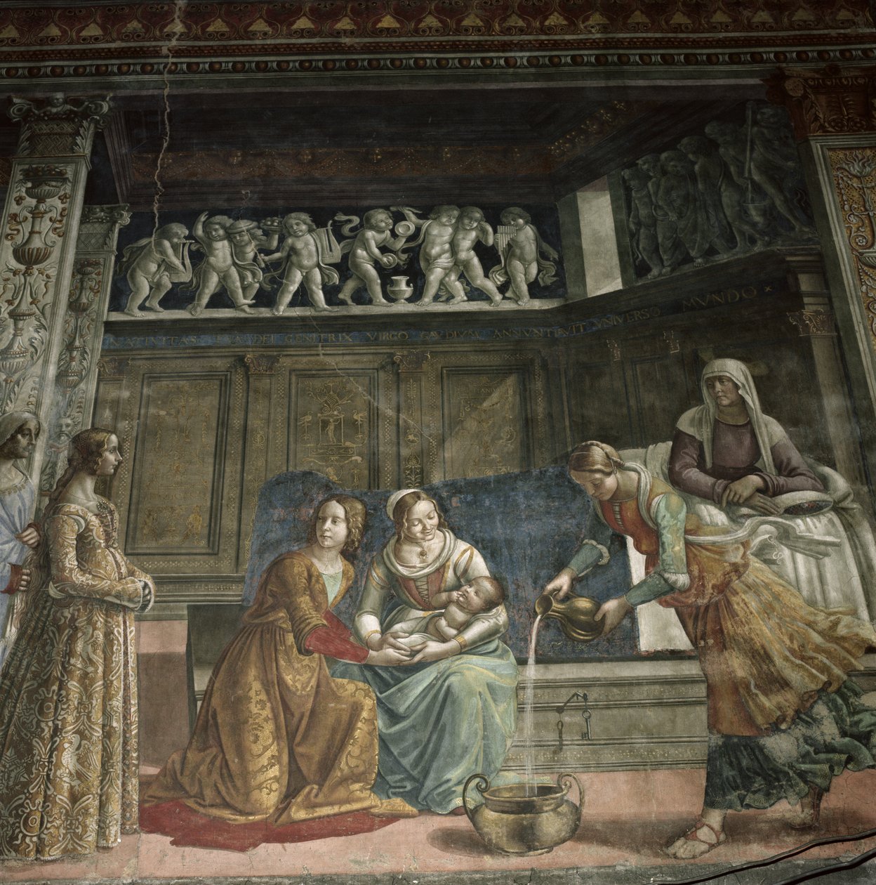 ولادة العذراء ، 1485-1490 (التفاصيل) بواسطة دومينيكو غيرلاندايو
