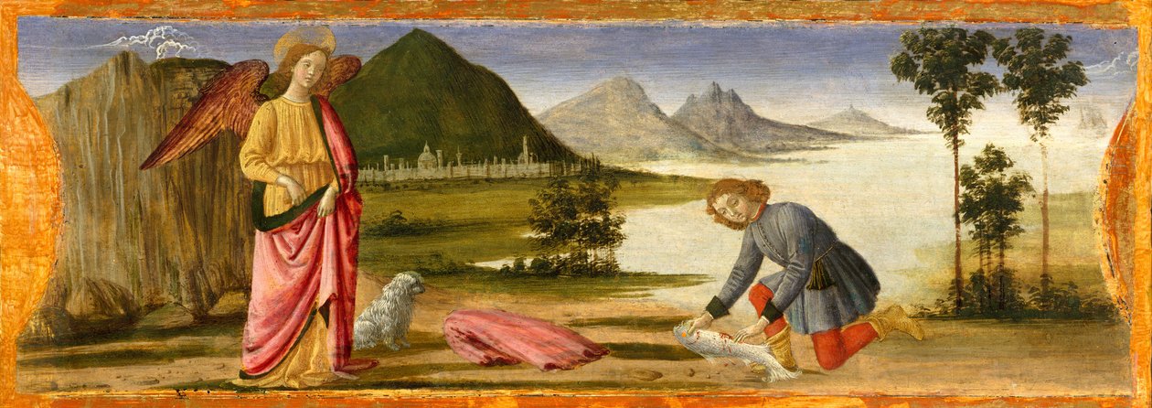 توبياس والملاك ، كاليفورنيا. 1479. بواسطة دافيد غيرلاندايو