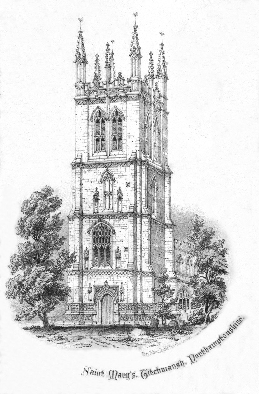 القديسة مريم ، تيشمارش. نورثهامبتونشاير ، c1850s بواسطة يوم وابنه