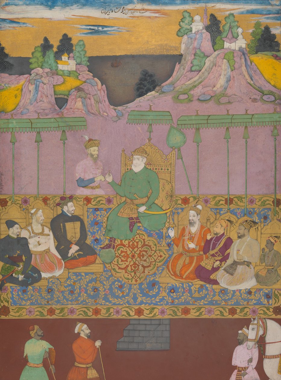 The House of Bijapur، c.1680 (حبر ، ألوان مائية غير شفافة ، ذهب ، وفضة على ورق) بواسطة مدرسة ديكاني