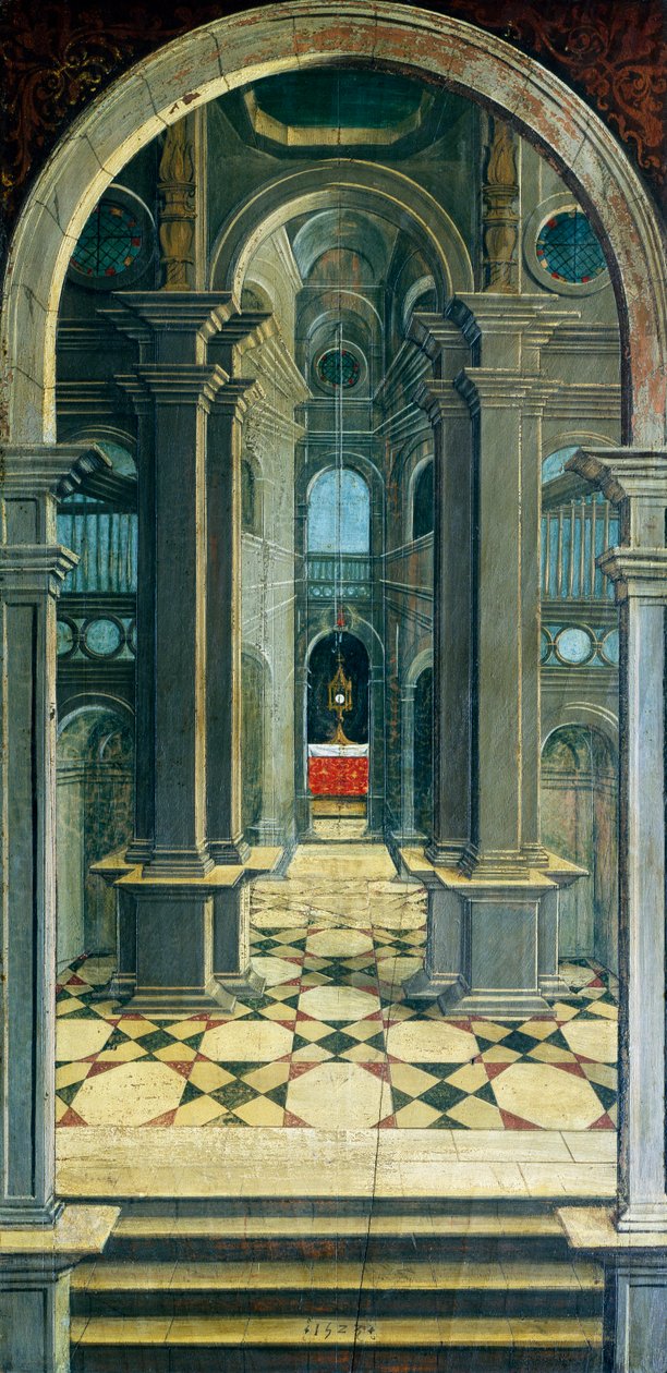 منظور رسمه Defendente Ferrari (1480 أو 1485-1540) ، في الجزء الخلفي من جوقة القرن السادس عشر ، كنيسة القديس جيروم ، بييلا. إيطاليا بواسطة المدعى عليه فيراري