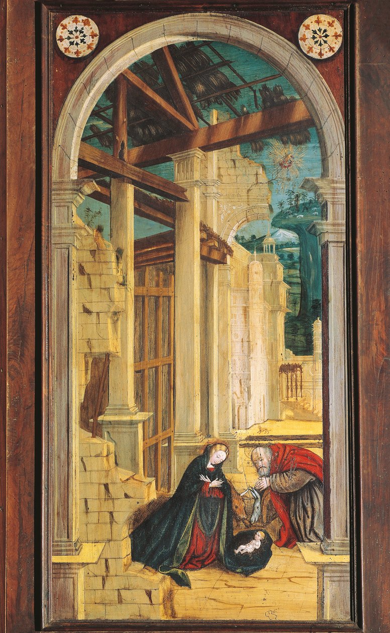 منظور رسمه Defendente Ferrari (1480 أو 1485-1540) ، في الجزء الخلفي من جوقة القرن السادس عشر ، كنيسة القديس جيروم ، بييلا. إيطاليا بواسطة المدعى عليه فيراري